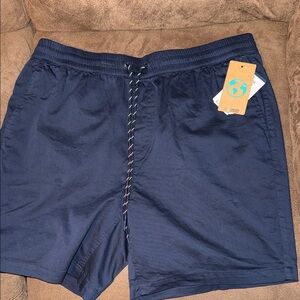 Men's Navy Drawstring Shorts